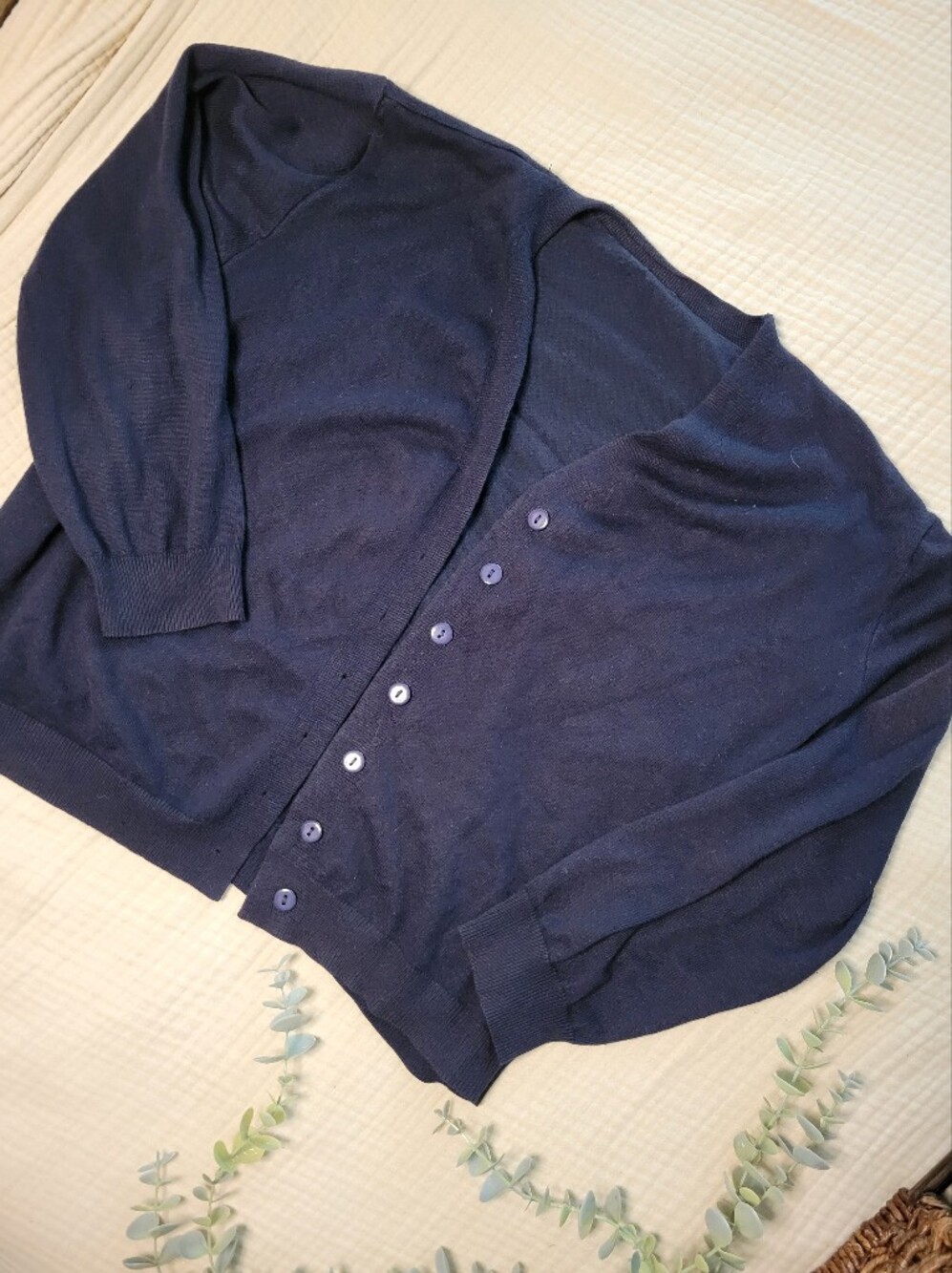 Navy Blue Cropped Sweater